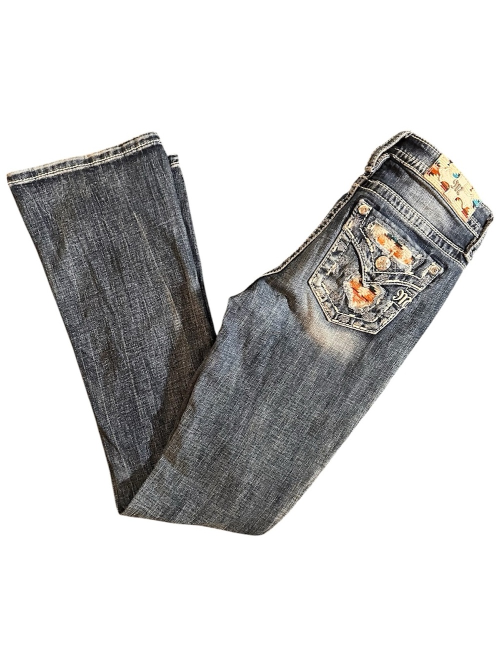 Miss Me Aztec Blowout Bootcut Jeans Mid Rise Medium Wash Women’s Size 27